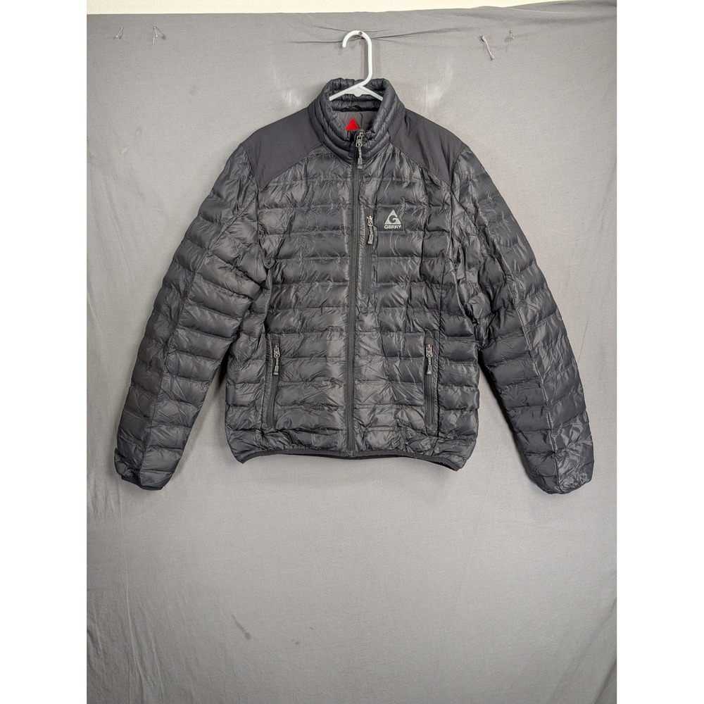 Gerry Mens Puffer Jacket Black Full Zip Quilted Padded Medium 1614693